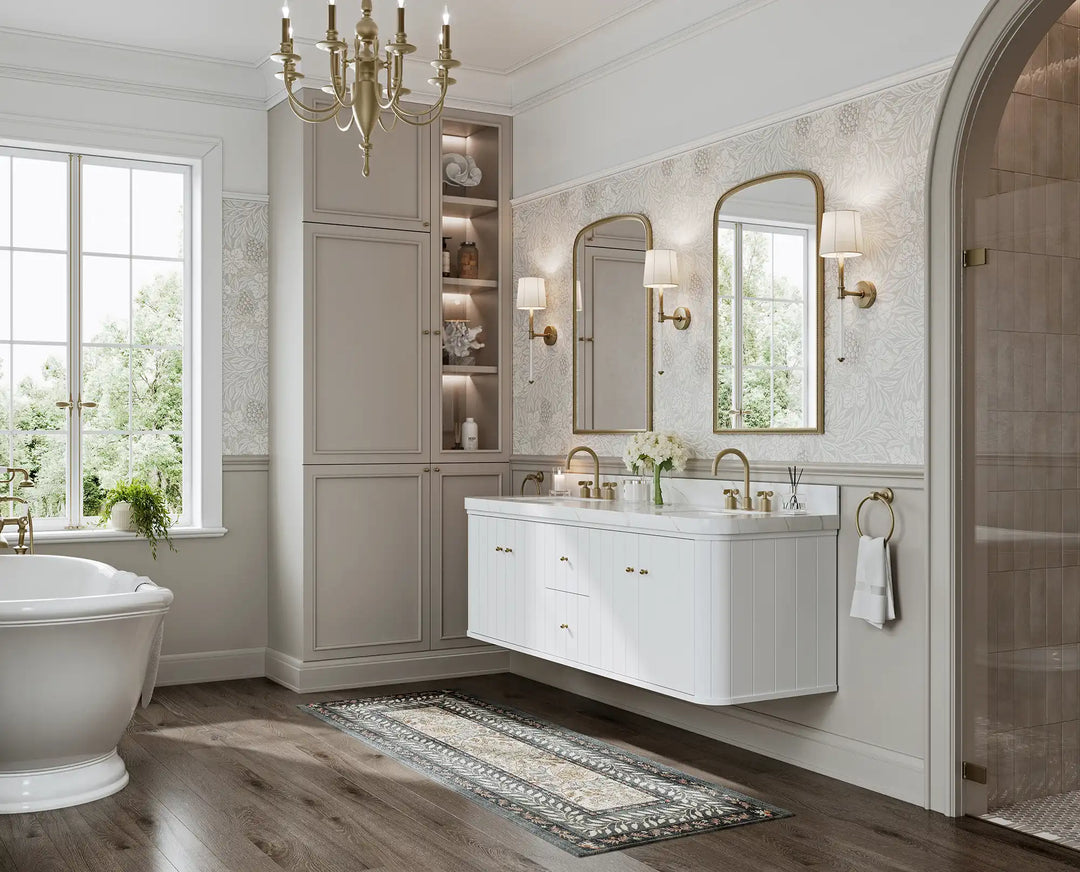 Houston Floating 72 in. W x 22 in. D Double Sink Bathroom Vanity | 
              
                White
                
                  
             - HOU-FLT-CAB-WH-71D - photo №2