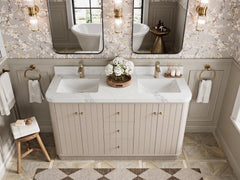 Houston 60 in. W x 22 in. D Free Standing Curved Edge Double Sink Bathroom Vanity - photo 16