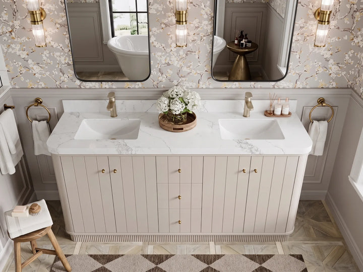 Houston 72 in. W x 22 in. D Free Standing Curved Edge Double Sink Bathroom Vanity - photo 19