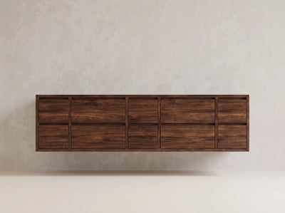 Madison Floating Teak 80 in. W x 22 in. D Double Sink Bathroom Vanity