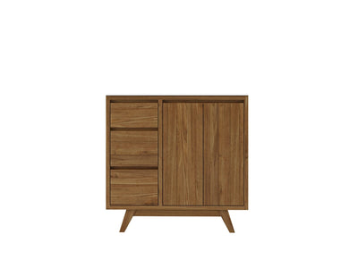 Madison Teak 36 in. W x 22 in. D Right Offset Sink Bathroom Vanity in Dark Natural - Cabinet Only
