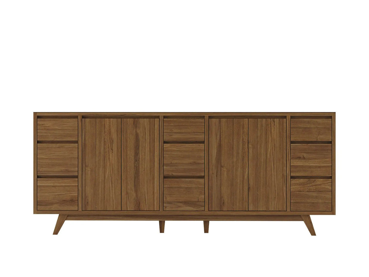 Madison Teak 84 in. W x 22 in. D Double Sink Bathroom Vanity in Dark Natural - Cabinet Only