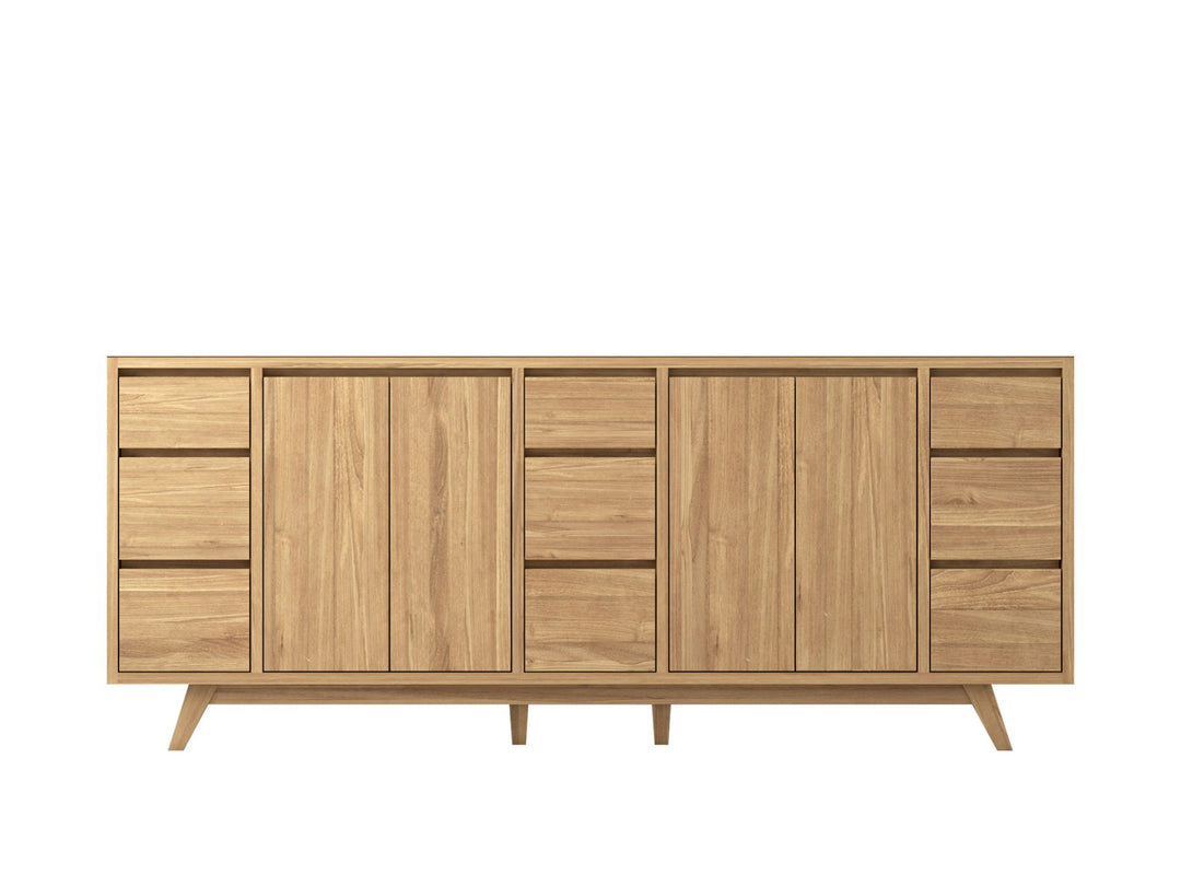 Madison Teak 84 in. W x 22 in. D Double Sink Bathroom Vanity in Light Natural - Cabinet Only