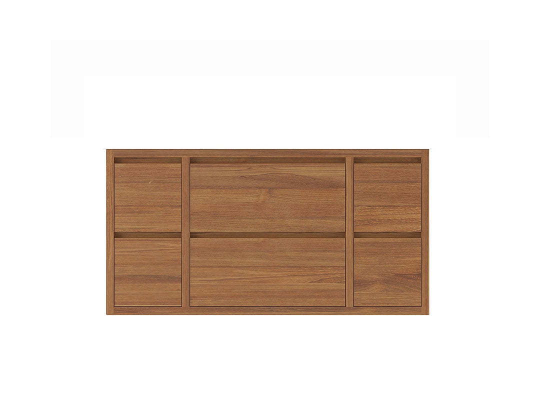 Madison Floating Teak 42 in. W x 22 in. D Single Sink Bathroom Vanity in Dark Natural - Cabinet Only