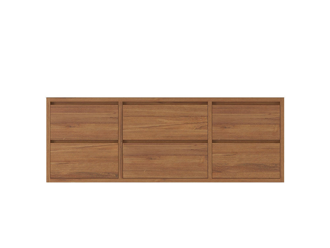 Madison Floating Teak 60 in. W x 22 in. D Single Sink Bathroom Vanity in Dark Natural - Cabinet Only