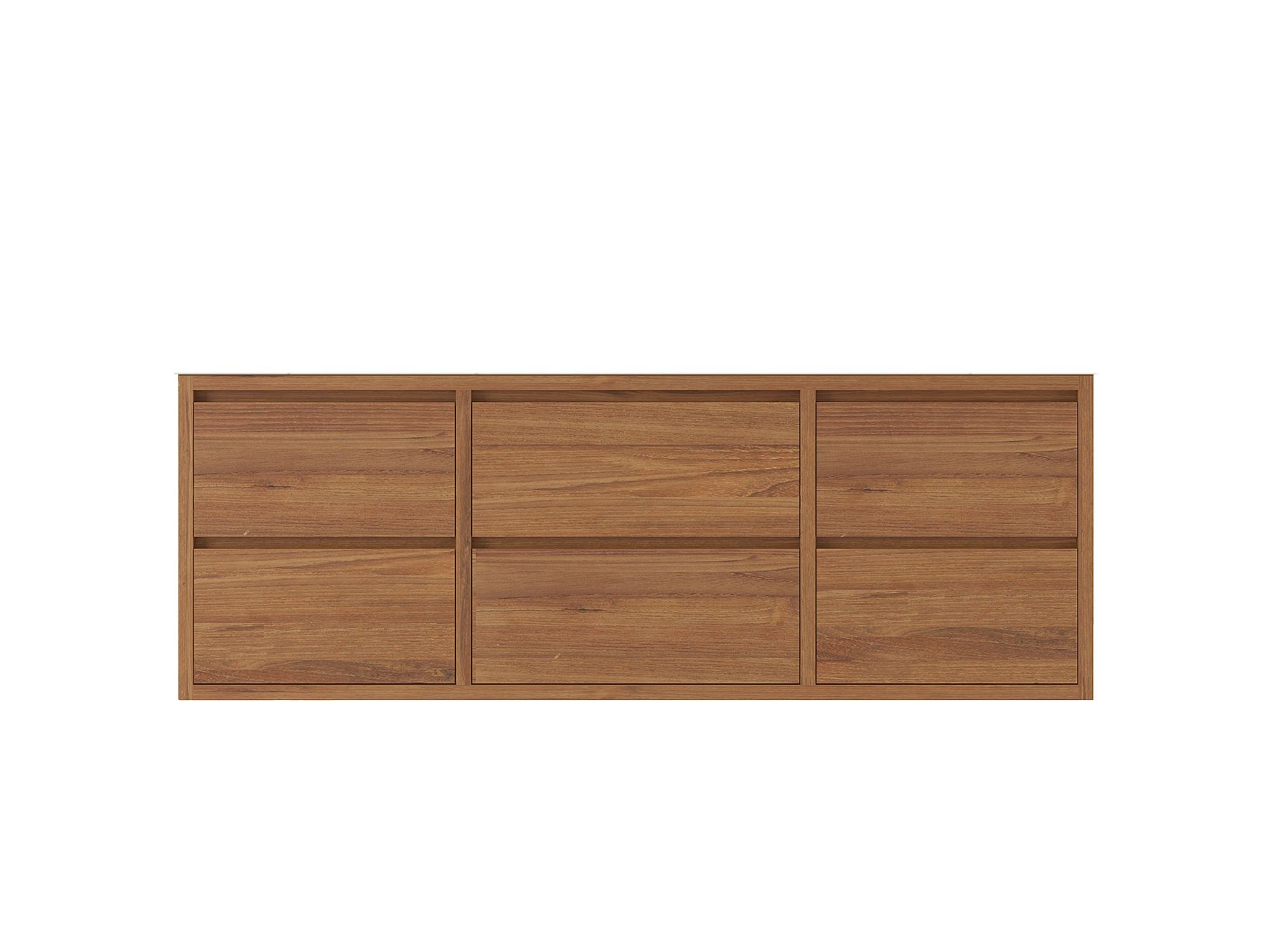 Madison Floating Teak 60 in. W x 22 in. D Single Sink Bathroom Vanity in Dark Natural - Cabinet Only
