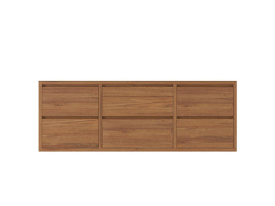 Madison Floating Teak 60 in. W x 22 in. D Single Sink Bathroom Vanity in Dark Natural - Cabinet Only