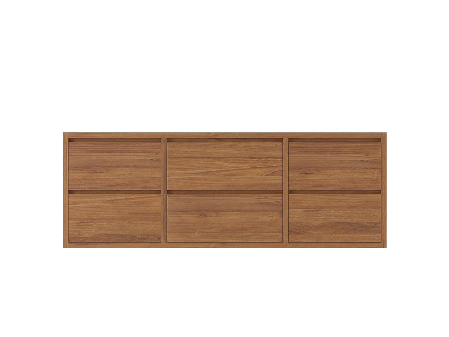Madison Floating Teak Wood 60 in. W x 22 in. D Single Sink Vanity Cabinet