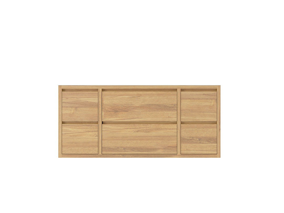 Madison Floating Teak 48 in. W x 22 in. D Single Sink Bathroom Vanity in Light Natural - Cabinet Only