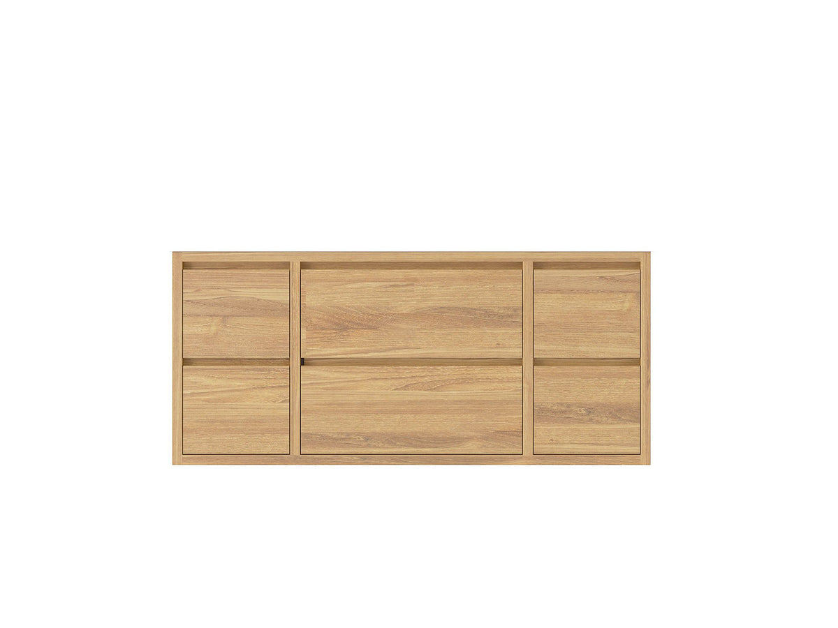 Madison Floating Teak 48 in. W x 22 in. D Single Sink Bathroom Vanity in Light Natural - Cabinet Only