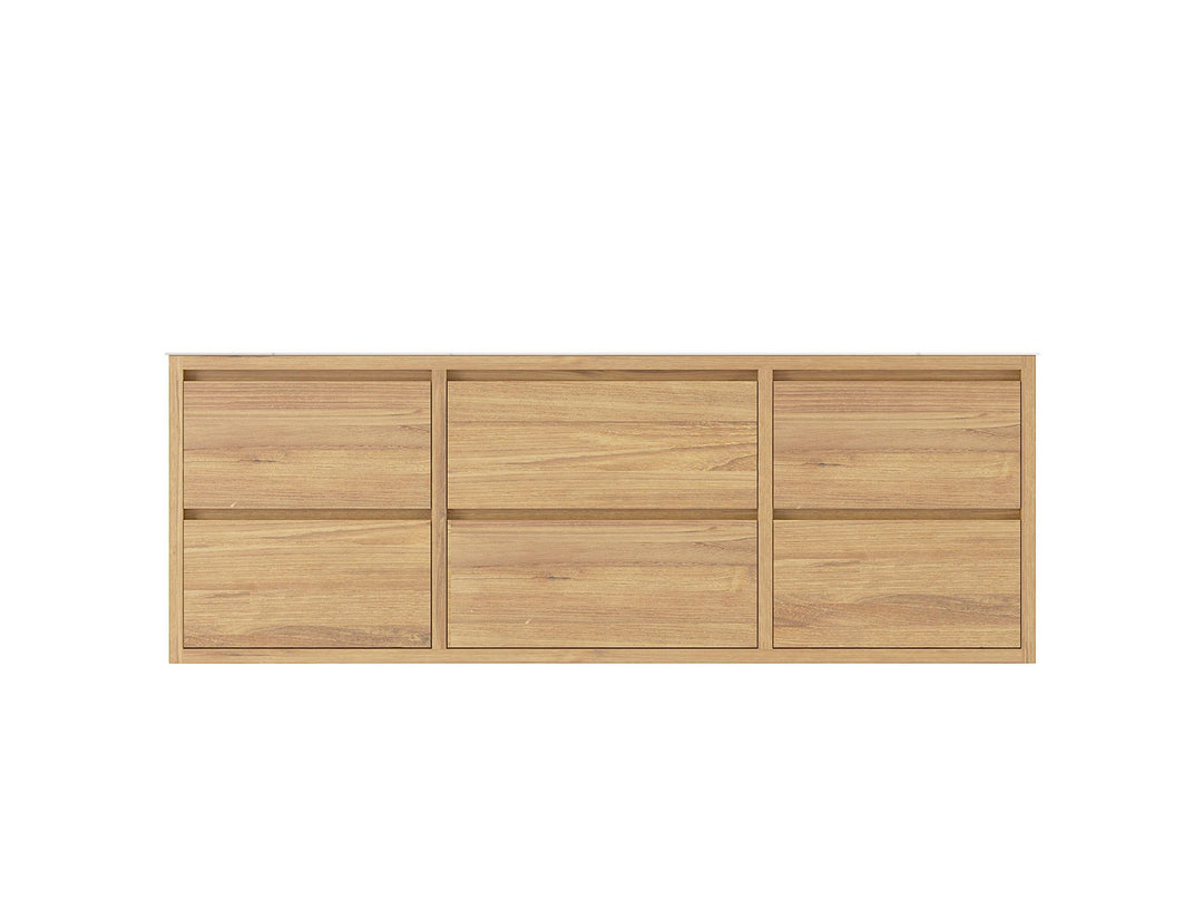 Madison Floating Teak 60 in. W x 22 in. D Single Sink Bathroom Vanity in Light Natural - Cabinet Only