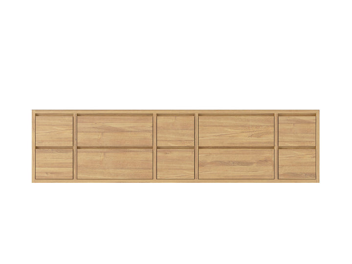 Madison Floating Teak 84 in. W x 22 in. D Double Sink Bathroom Vanity - photo 25