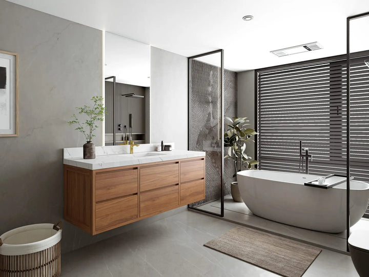 Madison Floating Teak 60 in. W x 22 in. D Single Sink Bathroom Vanity - photo 4