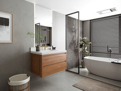 Madison Floating Teak 36 in. W x 22 in. D Center Sink Bathroom Vanity - photo 2