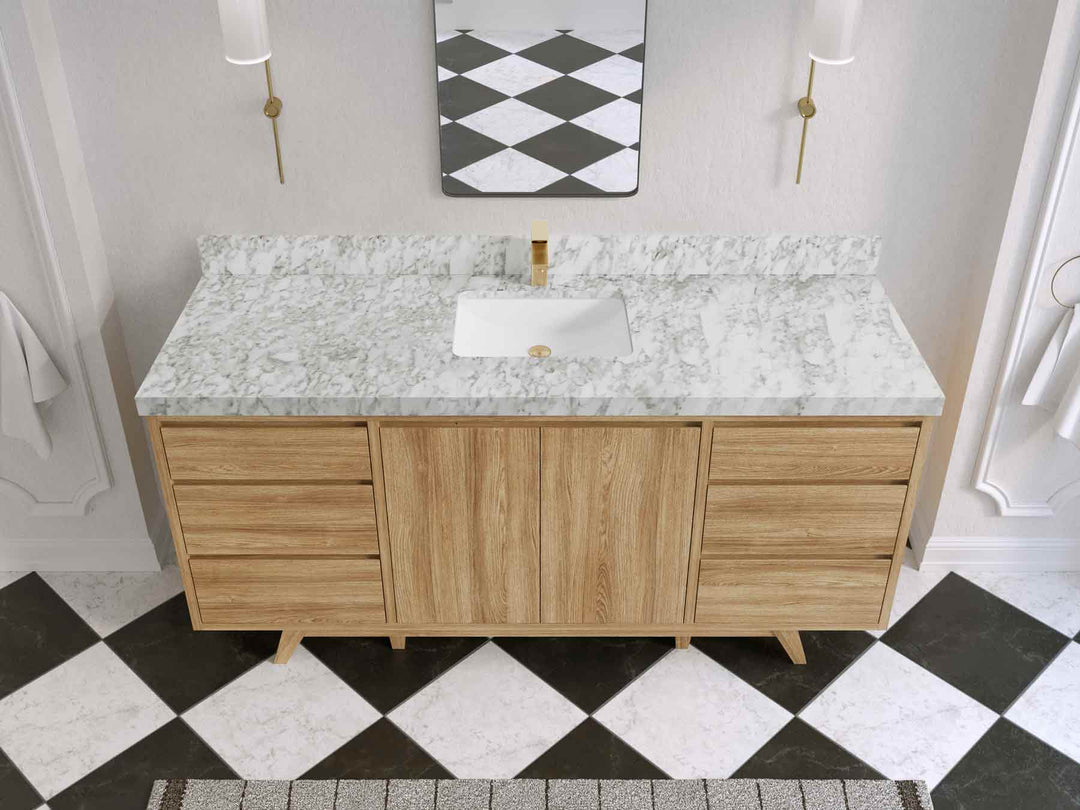 Madison Teak Wood 72 in. W x 22 in. D Single Sink Bathroom Vanity