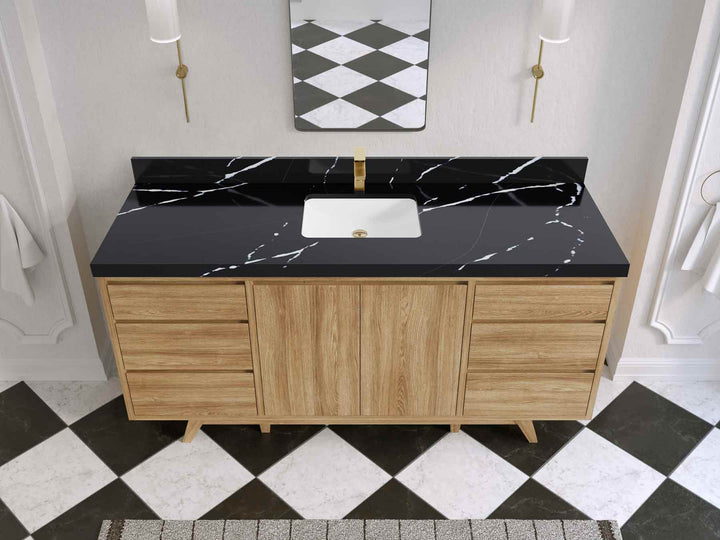 Madison Teak Wood 72 in. W x 22 in. D Single Sink Bathroom Vanity - photo 11