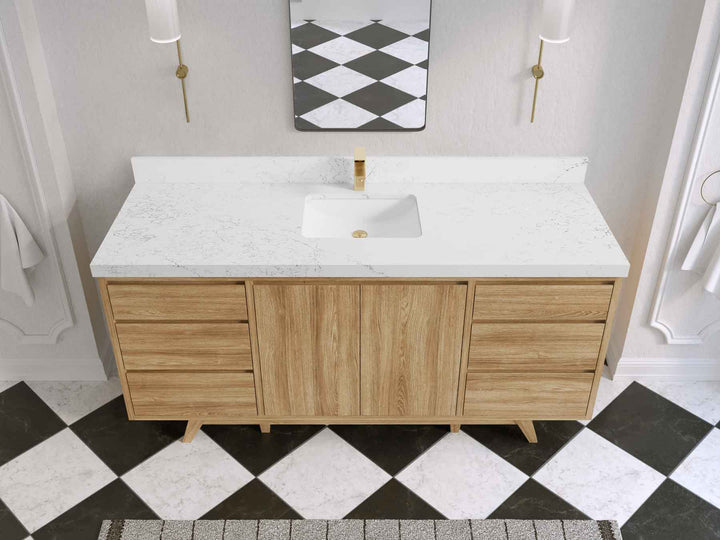 Madison Teak Wood 72 in. W x 22 in. D Single Sink Bathroom Vanity - photo 29