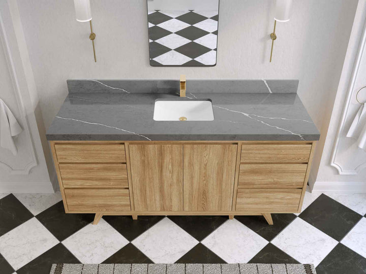 Madison Teak Wood 72 in. W x 22 in. D Single Sink Bathroom Vanity - photo 33