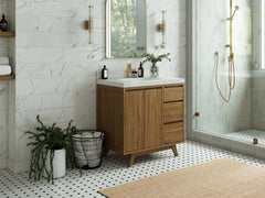 Madison Teak Wood 36 in. W x 22 in. D Center Sink Bathroom Vanity - photo 2