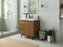Madison Teak Wood 36" W x 22" D Center Sink Vanity – Perfect for a Modern Bathroom - photo 2