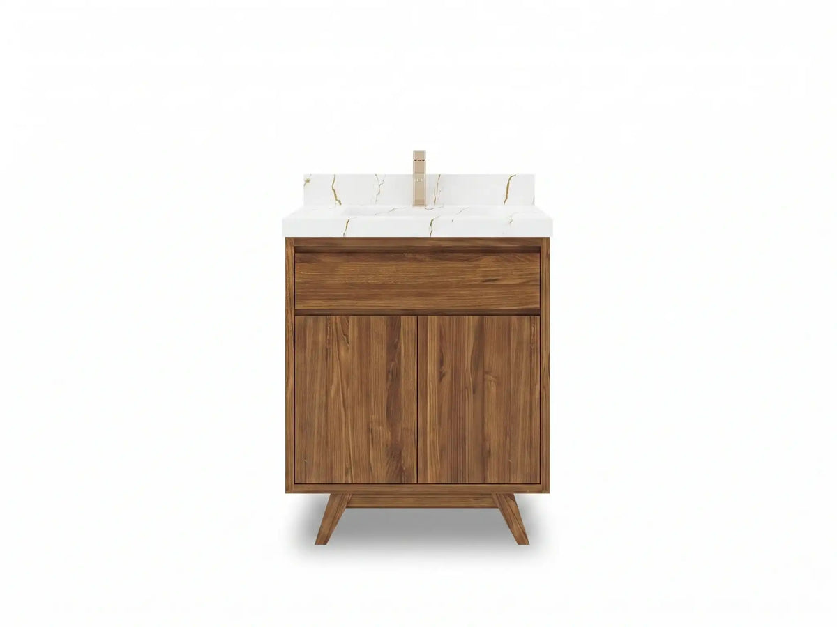 Madison Teak Wood 30 in. W x 22 in. D Single Sink Bathroom Vanity