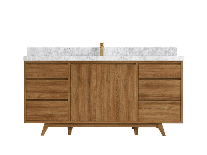 Madison Teak Wood 72 in. W x 22 in. D Single Sink Bathroom Vanity - photo 8