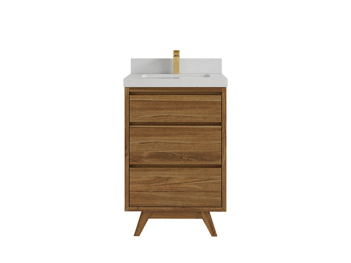 Madison Teak Wood 24 in. W x 22 in. D Single Sink Bathroom Vanity - photo 7
