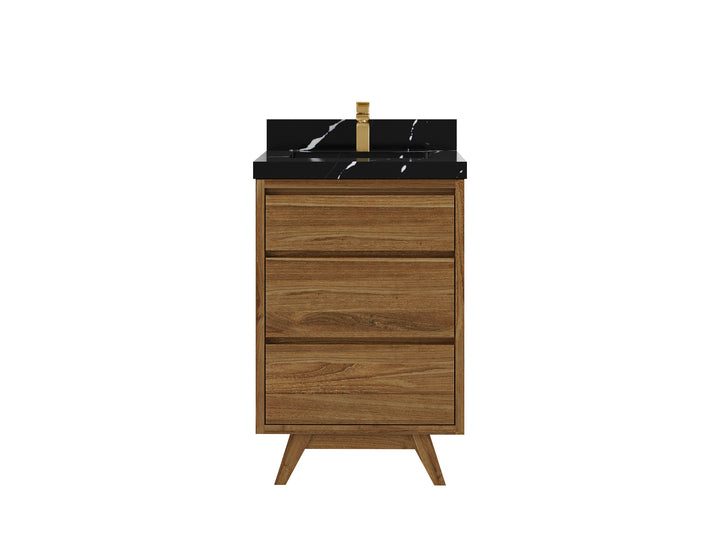 Madison Teak Wood 24 in. W x 22 in. D Single Sink Bathroom Vanity - photo 8
