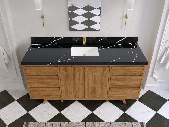 Madison Teak Wood 72 in. W x 22 in. D Single Sink Bathroom Vanity - photo 11