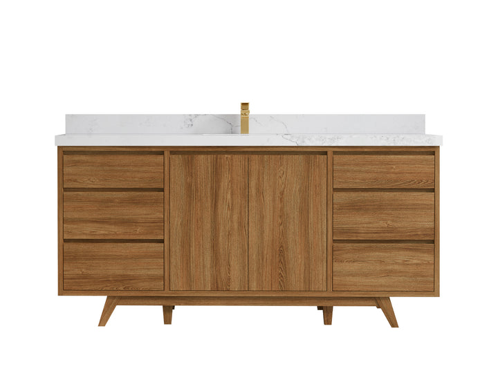 Madison Teak Wood 72 in. W x 22 in. D Single Sink Bathroom Vanity - photo 18