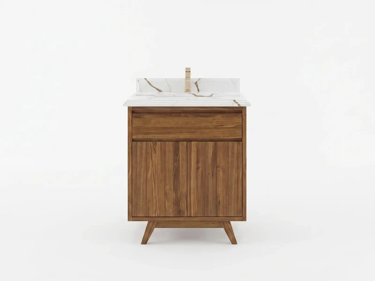 Madison Teak Wood 30 in. W x 22 in. D Single Sink Bathroom Vanity