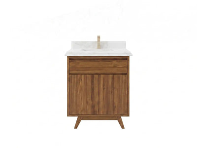 Madison Teak Wood 30 in. W x 22 in. D Single Sink Bathroom Vanity