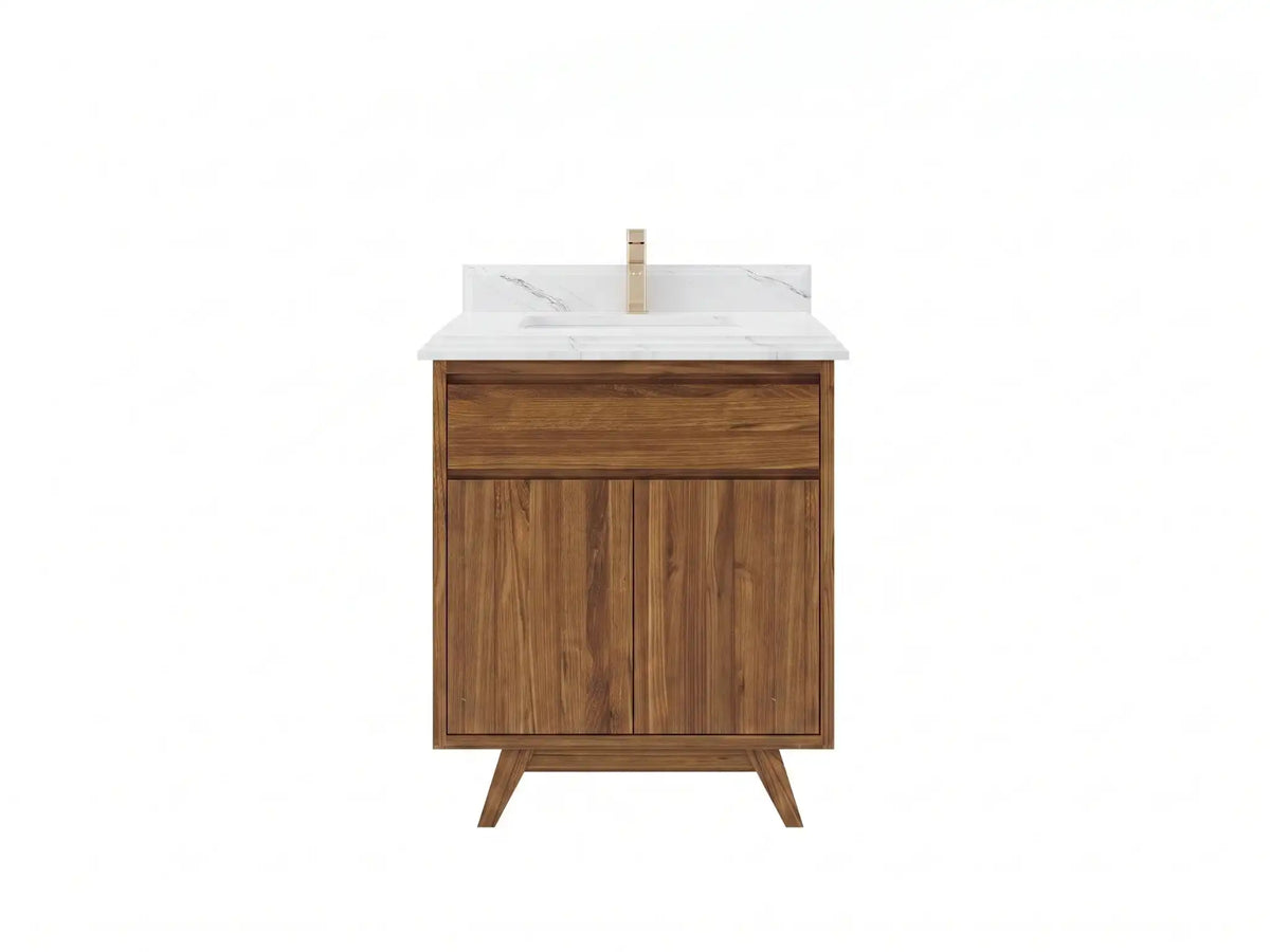 Madison Teak Wood 30 in. W x 22 in. D Single Sink Bathroom Vanity