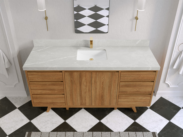Madison Teak Wood 72 in. W x 22 in. D Single Sink Bathroom Vanity - photo 31