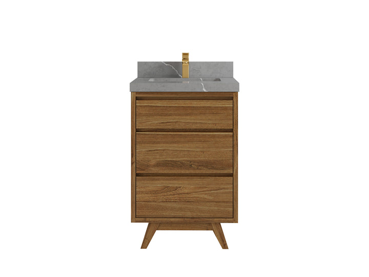 Madison Teak Wood 24 in. W x 22 in. D Single Sink Bathroom Vanity - photo 19