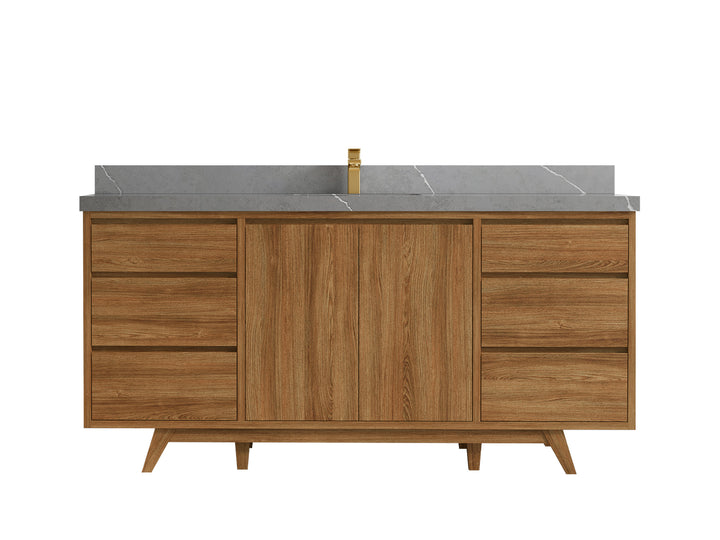 Madison Teak Wood 72 in. W x 22 in. D Single Sink Bathroom Vanity - photo 34