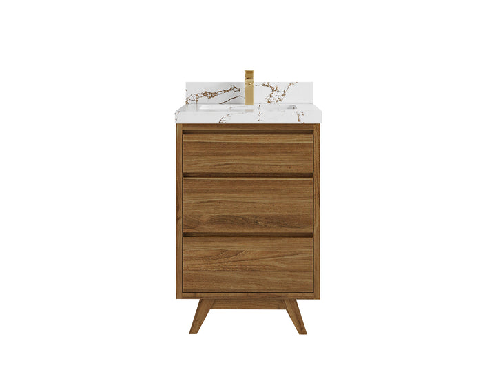 Madison Teak Wood 24 in. W x 22 in. D Single Sink Bathroom Vanity - photo 20