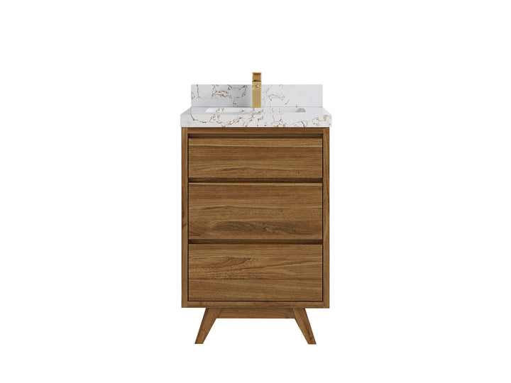 Madison Teak Wood 24 in. W x 22 in. D Single Sink Bathroom Vanity - photo 21