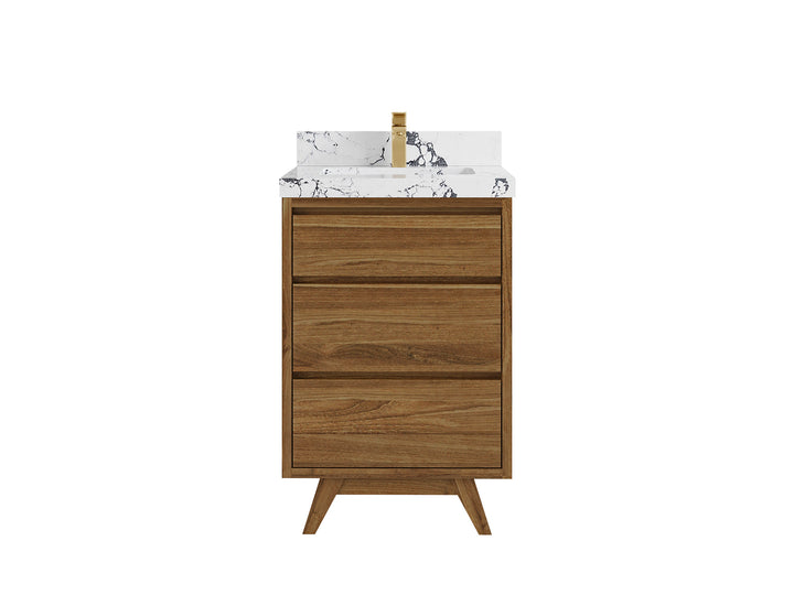 Madison Teak Wood 24 in. W x 22 in. D Single Sink Bathroom Vanity - photo 22