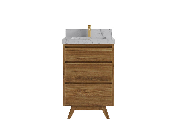 Madison Teak Wood 24 in. W x 22 in. D Single Sink Bathroom Vanity - photo 23