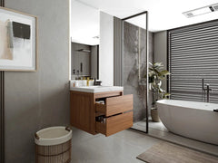 Madison Floating Teak 24 in. W x 22 in. D Single Sink Bathroom Vanity - photo 3