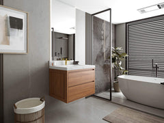 Madison Floating Teak 30 in. W x 22 in. D Single Sink Bathroom Vanity - photo 2
