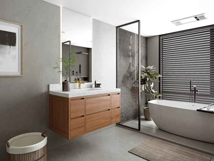Madison Floating Teak 42 in. W x 22 in. D Single Sink Bathroom Vanity - photo 2
