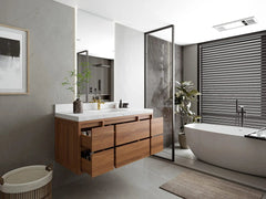 Madison Floating Teak 48 in. W x 22 in. D Single Sink Bathroom Vanity - photo 3