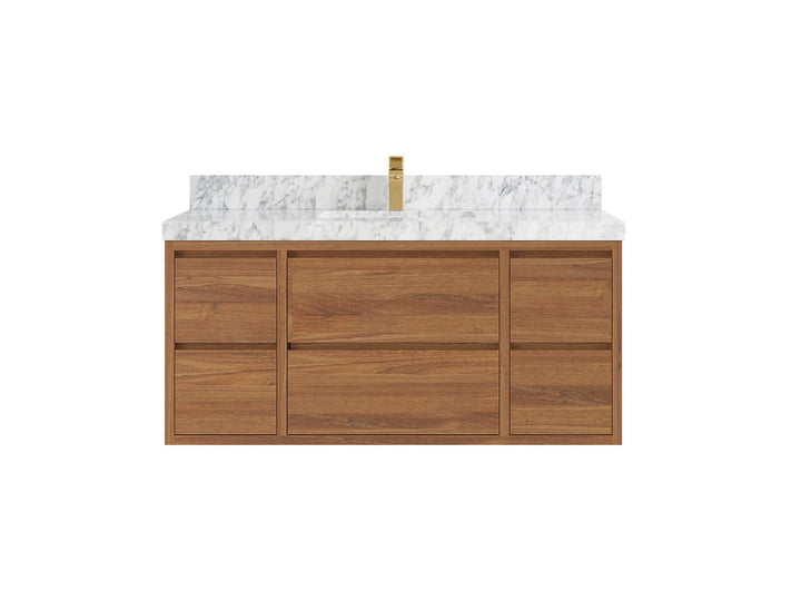 Madison Floating Teak 48 in. W x 22 in. D Single Sink Bathroom Vanity - photo 12