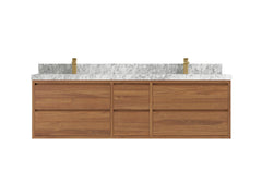 Madison Floating Teak 72 in. W x 22 in. D Double Sink Bathroom Vanity - photo 11