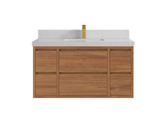 Madison Floating Teak 42 in. W x 22 in. D Single Sink Bathroom Vanity - photo 13