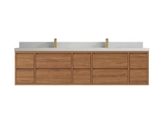 Madison Floating Teak 84 in. W x 22 in. D Double Sink Bathroom Vanity - photo 12