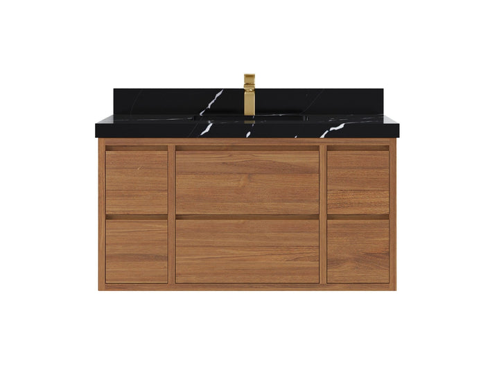 Madison Floating Teak 42 in. W x 22 in. D Single Sink Bathroom Vanity - photo 7