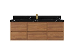 Madison Floating Teak 60 in. W x 22 in. D Single Sink Bathroom Vanity - photo 7